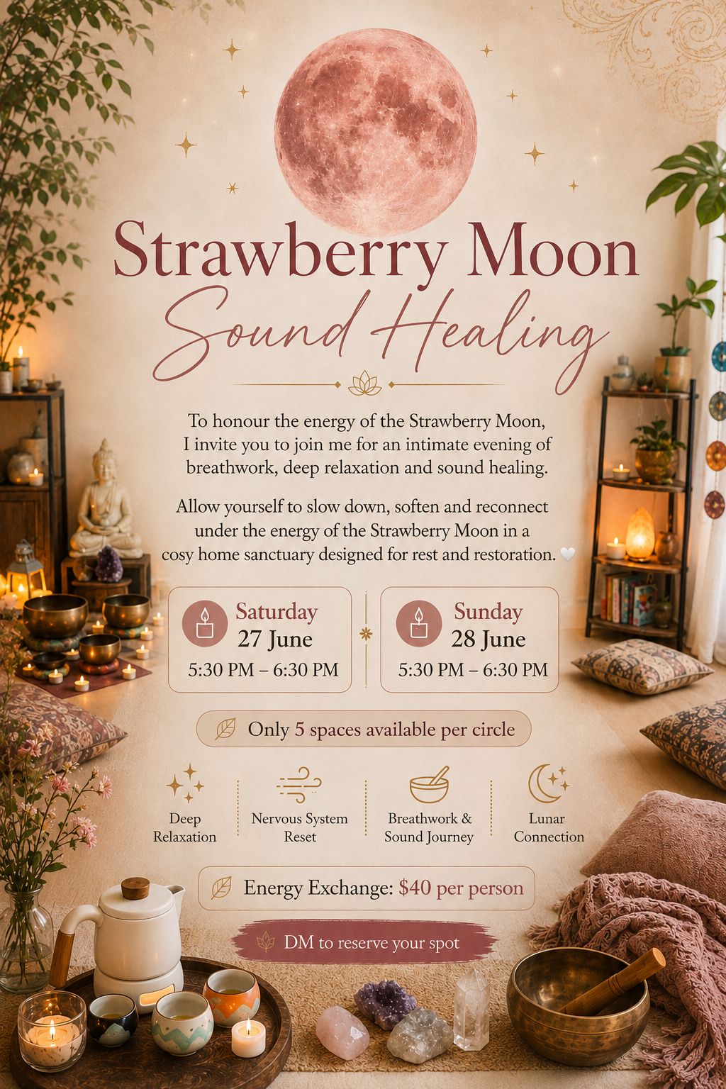 Strawberry Moon Sound Healing Session